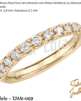 Aliança Agregada de Casamento ou Noivado em ouro amarelo 18K largura 2,50mm – TJAN069
