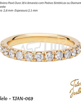 Aliança Agregada de Casamento ou Noivado em ouro amarelo 18K largura 2,50mm – TJAN069