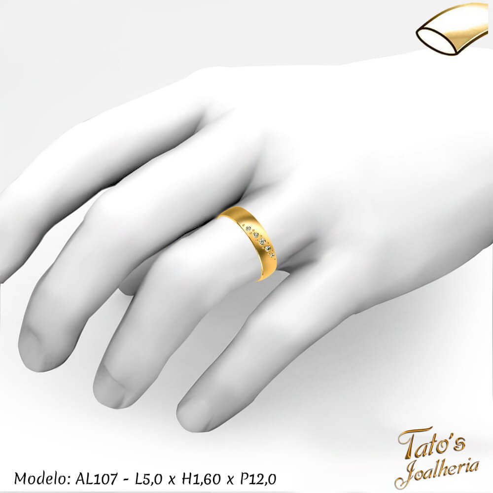 Alianças de Casamento 18k Diamantes 18 Pontos Design Contemporâneo -  Porcello